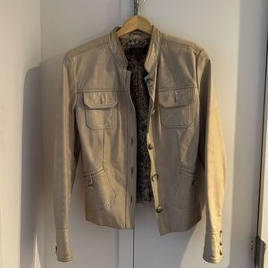 Vintage Danier Leather Jacket, size small, tan colour with beautiful lining